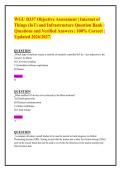 WGU D337 Objective Assessment &vert; Internet of&NewLine;Things &lpar;IoT&rpar; and Infrastructure Question Bank &vert;&NewLine;Questions and Verified Answers &vert; 100&percnt; Correct &vert;&NewLine;Updated 2026&sol;2027&period;