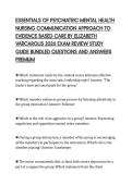 ESSENTIALS OF PSYCHIATRIC MENTAL HEALTH&NewLine;NURSING COMMUNICATION APPROACH TO&NewLine;EVIDENCE BASED CARE BY ELIZABETH&NewLine;VARCAROLIS 2026 EXAM REVIEW STUDY&NewLine;GUIDE BUNDLED QUESTIONS AND ANSWERS&NewLine;PREMIUM