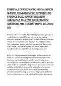 ESSENTIALS OF PSYCHIATRIC MENTAL HEALTH&NewLine;NURSING COMMUNICATION APPROACH TO&NewLine;EVIDENCE BASED CARE BY ELIZABETH&NewLine;VARCAROLIS 2026 TEST PAPER PRACTICE&NewLine;QUESTIONS AND COMPREHENSIVE SOLUTION&NewLine;SET&NewLine;