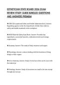 ESTHETICIAN STATE BOARD 2026 EXAM&NewLine;REVIEW STUDY GUIDE BUNDLED QUESTIONS&NewLine;AND ANSWERS PREMIUM