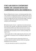 ETHICS AND ISSUES IN CONTEMPORARY&NewLine;NURSING 3RD CANADIAN EDITION 2026&NewLine;COMPREHENSIVE NOTES AND WORKBOOK A&plus;