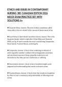 ETHICS AND ISSUES IN CONTEMPORARY&NewLine;NURSING 3RD CANADIAN EDITION 2026&NewLine;MOCK EXAM PRACTICE SET WITH&NewLine;SOLUTIONS A&plus;&NewLine;