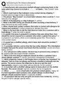 ServSafe Exam 7th Edition Allergens Questions and Answers Verified Study Guide