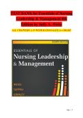 TEST BANK for Essentials of Nursing &NewLine;Leadership & Management 8th &NewLine;Edition by Sally A&period; Weiss &NewLine;ALL CHAPTERS 1-31 WITH RATIONALES&vert; A&plus; GRADE