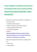 Florida Firefighter II Certification Exam Practice &NewLine;Test Questions With Correct Answers &lpar;Verified &NewLine;Answers&rpar; Plus Rationales 2026 Q&A &vert; Instant &NewLine;Download Pdf 