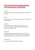 PLTW - IED Final Exam Complete Questions and Correct Answers&vert; Latest Update 2026&sol;2027