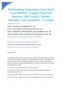 MO Psychology Jurisprudence Exam Actual Exam 2026&sol;2027 &vert; Complete Exam-Style Questions &vert; 100&percnt; Verified &ndash; Detailed Rationales &ndash; Pass Guaranteed &ndash; A&plus; Graded&NewLine;&NewLine;