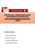 NUR 253 Exam 1 Mental Health Nursing&colon; Questions & Answers 2026&sol;2027&NewLine;&NewLine;
