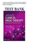 TEST BANK FOR ABRAMS&rsquo; CLINICAL DRUG THERAPY &NewLine;RATIONALES FOR NURSING PRACTICE 12TH EDITION &NewLine;GERALYN FRANDSEN