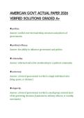 AMERICAN GOVT ACTUAL PAPER 2026&NewLine;VERIFIED SOLUTIONS GRADED A&plus;