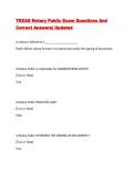 TEXAS Notary Public Exam Questions And Correct Answers&vert; Updated