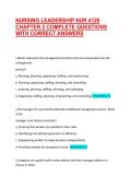 NURSING LEADERSHIP NUR 4120 CHAPTER 2 COMPLETE QUESTIONS WITH 100&percnt; VERIFIED ANSWERS &vert; VERIFIED EXAM QUESTIONS