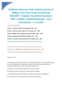 Guidewire Insurance Suite Analyst Associate & Billing Center Intro Exam Actual Exam 2026&sol;2027 &vert; Complete Exam-Style Questions &vert; 100&percnt; Verified &ndash; Detailed Rationales &ndash; Pass Guaranteed &ndash; A&plus; Graded&NewLine;&NewLine;
