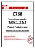WGU C768 Tasks 1&ndash;3 &ndash; Technical Communication &ndash; &lpar;Passed Task&rpar;
