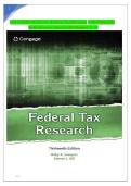 Solution Manual for Federal Tax Research 13th Edition by Roby Sawyers & Steven Gill &vert; Complete Chapters 1&ndash;13 Step-by-Step Solutions Guide