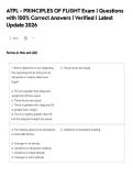 ATPL - PRINCIPLES OF FLIGHT Exam &vert; Questions&NewLine;with 100&percnt; Correct Answers &vert; Verified &vert; Latest&NewLine;Update 2026
