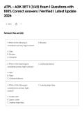 ATPL - AGK SET 1 &lpar;1&sol;45&rpar; Exam &vert; Questions with&NewLine;100&percnt; Correct Answers &vert; Verified &vert; Latest Update&NewLine;2026