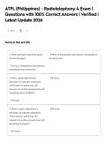 ATPL &lpar;Philippines&rpar; - Radiotelephony 4 Exam &vert;&NewLine;Questions with 100&percnt; Correct Answers &vert; Verified &vert;&NewLine;Latest Update 2026