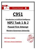 WGU C951 NIP2 Tasks 1&ndash;2 &ndash; Introduction to Artificial Intelligence &ndash; &lpar;Passed Task&rpar;