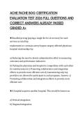 ACHE FACHE BOG CERTIFICATION&NewLine;EVALUATION TEST 2026 FULL QUESTIONS AND&NewLine;CORRECT ANSWERS ALREADY PASSED&NewLine;GRADED A&plus;