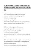 ACHE FACHE BOG EXAM SCRIPT 2026 TEST&NewLine;PAPER QUESTIONS AND SOLUTIONS GRADED&NewLine;A&plus;&NewLine;