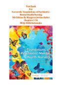TEST BANK  For Varcarolis' Foundations of Psychiatric Mental Health Nursing 9th Edition &vert; All Chapters 1-36 &vert; Questions & Answers &plus; Rationales 