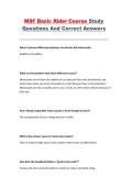 MSF Basic Rider Course &ndash; Motorcycle Safety Foundation &ndash; Study Questions and Answers