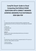 CompTIA Cloud&plus; Guide to Cloud Computing &lpar;2nd Edition&rpar; EXAM QUESTIONS WITH CORRECT ANSWERS &lpar;VERIFIED ANSWERS&rpar; PLUS RATIONALES 2026 Q&A PDF