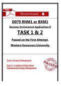 WGU D079 RNM1&sol;BXM1 Tasks 1&ndash;2 &ndash; Business Environment Applications II &ndash; &lpar;Passed Task&rpar;