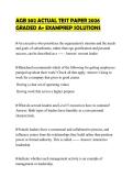 AGB 302 ACTUAL TEST PAPER 2026&NewLine;GRADED A&plus; EXAMPREP SOLUTIONS
