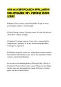AGB 302 CERTIFICATION EVALUATION&NewLine;2026 UPDATED 100&percnt; CORRECT EXAMS&NewLine;SCRIPT