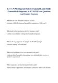 Low GWP Refrigerant Safety&colon; Flammable and Mildly Flammable Refrigerants in HVACR Exam Questions And Correct Answers