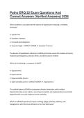 Patho ERQ 22 Exam Questions And Correct Answers &lpar;Verified Answers&rpar; 2026