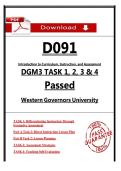 WGU D091 DGM3 Tasks 1&ndash;4 &ndash; Introduction to Curriculum&comma; Instruction&comma; and Assessment &ndash; &lpar;Passed Task&rpar;