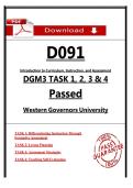 WGU D091 DGM3 Tasks 1&ndash;4 &ndash; Introduction to Curriculum&comma; Instruction&comma; and Assessment &ndash; &lpar;Passed Task&rpar;