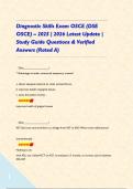 Diagnostic Skills Exam OSCE &lpar;DSE OSCE&rpar; &ndash; 2025 &vert; 2026 Latest Update &vert; Study Guide Questions & Verified Answers &lpar;Rated A&rpar;&NewLine;&NewLine;   