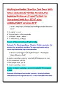 Washington Boater Education Card Exam With&NewLine;Actual Questions & Verified Answers&comma; Plus&NewLine;Explained Rationales&sol;Expert Verified For&NewLine;Guaranteed 100&percnt; Pass 2026&sol;Latest&NewLine;Update&sol;Instant Download Pdf