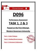 WGU D096 Tasks 1&ndash;3 &ndash; Performance Assessment &ndash; &lpar;Passed Task&rpar;