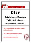 WGU D179 Tasks 1&ndash;2 &ndash; Data-Informed Practices &ndash; &lpar;Passed Task&rpar;
