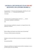 LOUISIANA LIFE INSURANCE EXAM 2026-2027 QUESTIONS AND ANSWERS GRADED A&plus;