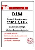 WGU D184 Tasks 1&ndash;4 &ndash; Standards-Based Assessment &ndash; &lpar;Passed Task&rpar;