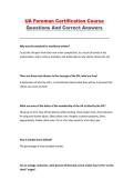 UA Foreman Certification Course &ndash; Complete Questions and Correct Answers Study Guide