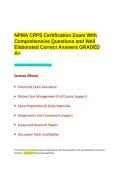 NPMA CPPS Certification Exam and Comprehensive Questions and well Elaborated Correct Answers GRADED A&plus;&period;