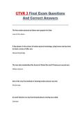 CTVR 3 Final Exam &ndash; Questions and Correct Answers Study Guide
