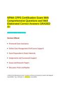NPMA CPPS Certification Exam With Comprehensive Questions and Elaborated Correct Answers GRADED A&plus;&period;