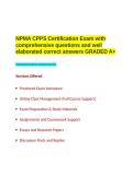 NPMA CPPS Certification Exam with comprehensive questions and well elaborated correct answers GRADED A&plus;&period;