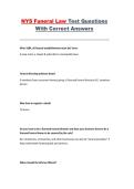 NYS Funeral Law Test &ndash; Questions and Correct Answers Study Guide