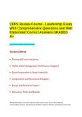 CPPS Review Course - Leadership Exam With Comprehensive Questions and Well Elaborated Correct Answers GRADED A&plus;&period;