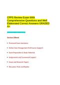 CPPS Review Exam With Comprehensive Questions and Well Elaborated Correct Answers GRADED A&plus;&period;