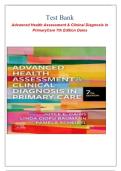 TEST BANK- Advanced Health Assessment & Clinical Diagnosis in Primary Care &lpar;7th Edition&comma;2026 Joyce E&period; Dains&vert;&vert; WITH CORRECT ANSWERS&vert;&vert;ALL CHAPTERS&NewLine;